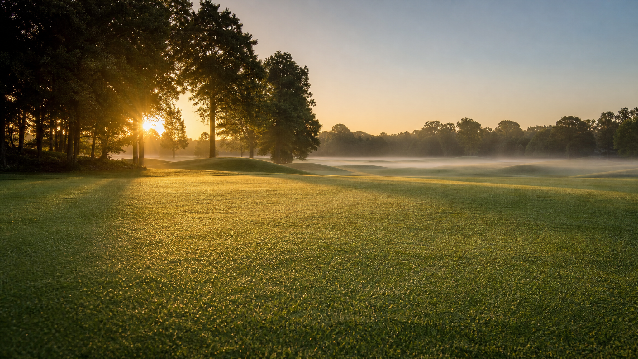 Morning golf course atmosphere for The System.